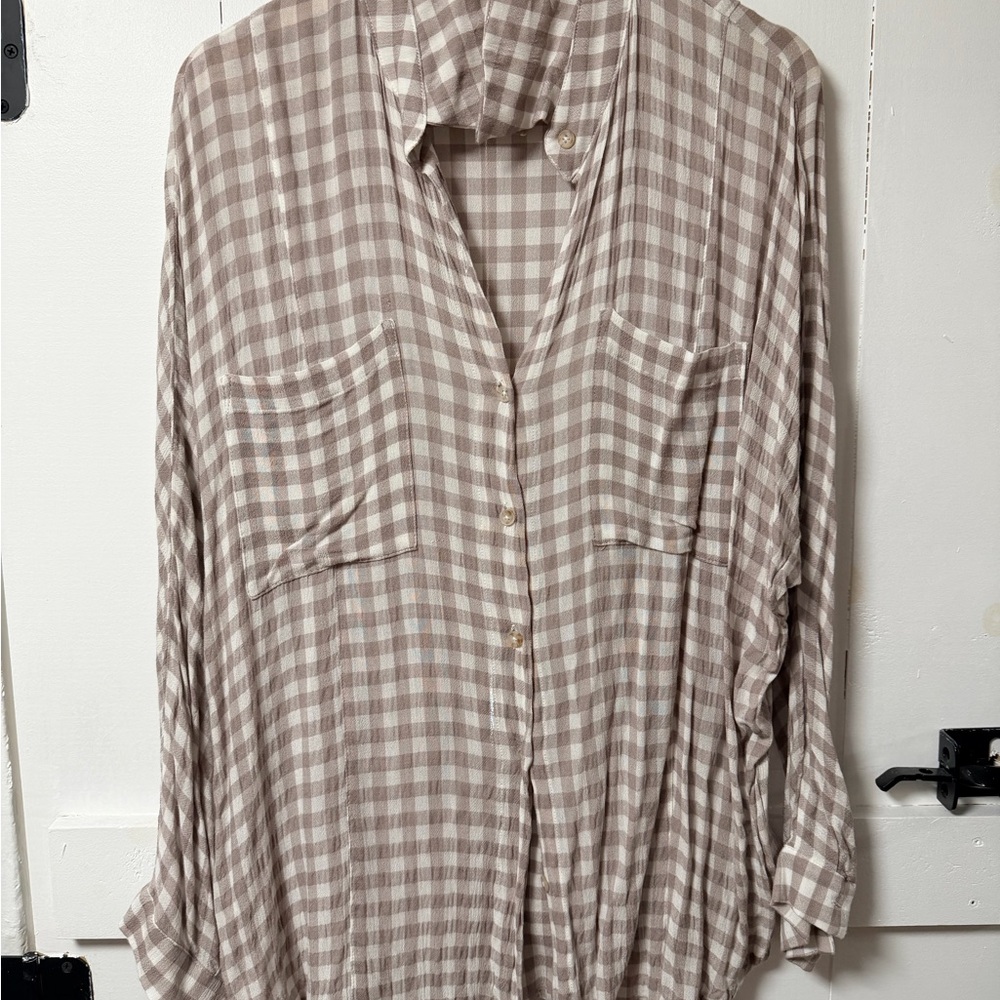 Plaid Button Down Shirt for Women